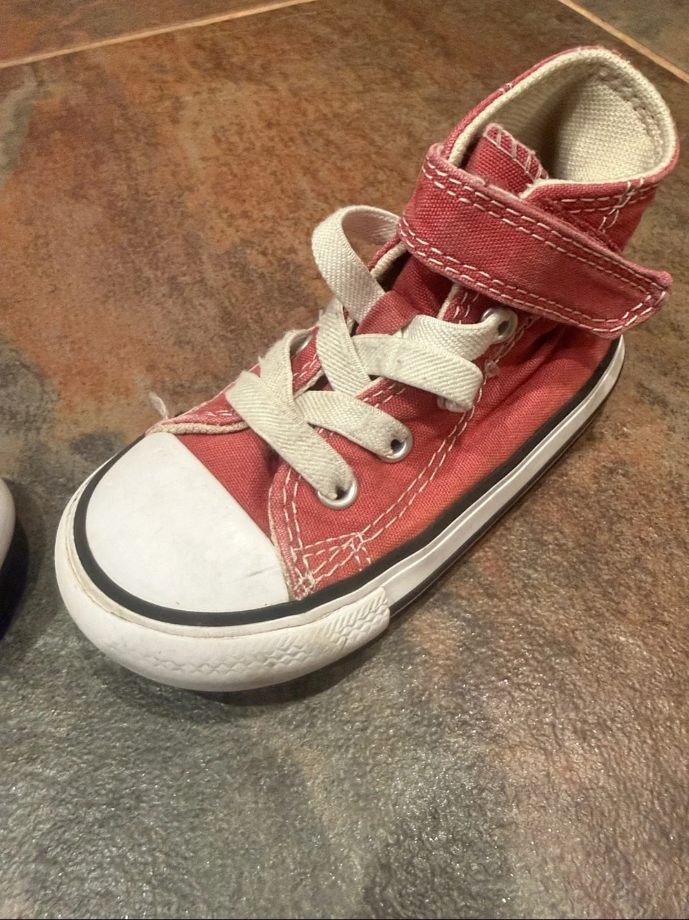 Toddler Maroon High-Top Canvas Converse Sneakers